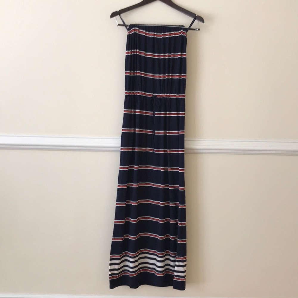 J. Crew Striped Strapless Dress